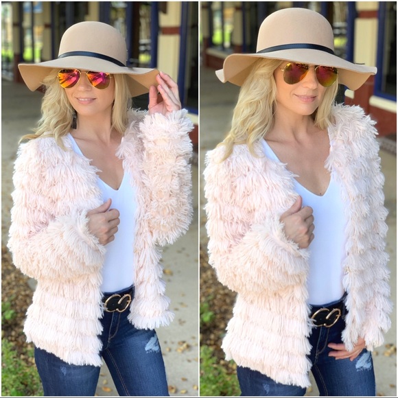 ✨RESTOCKED✨Cream blush open front jacket - Picture 3 of 5